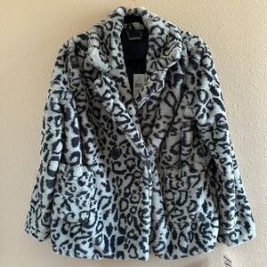 Jou Jou faux fur animal print gray jacket